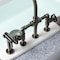 Kingston Brass KS2334RKX Bridge Kitchen Faucet with Brass Sprayer, Black Stainless KS2334RKX - alternate 3